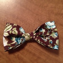 Brown Floral Bow