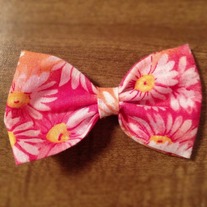 Pink and Orange Flower Bow