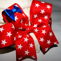 All Star Red, White, and Little Blue Boutique Hair Bow
