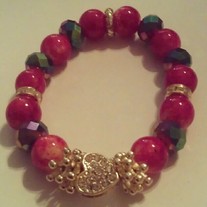 Red & Gold Heart Bracelet (Little Diva's Collection)