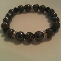 Black Bead Men's Bracelet