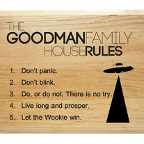 Sci-Fi House Rules Plaque