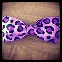 Purple Cheetah Bow