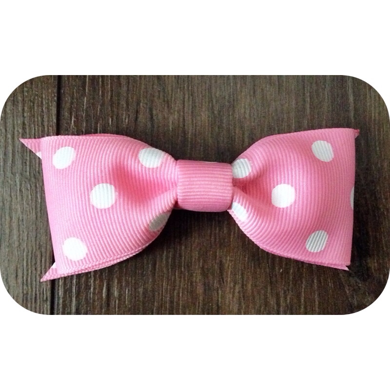 Baby Pink and White Polka Dot Bow Headband or Clip · Mommymcsheppard