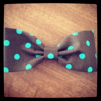 Brown polka dot Bow