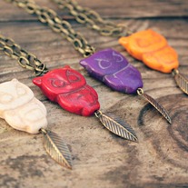 vintage owl necklaces