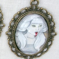 "Hematemesis" Antique Bronze Gothic Art Pendant Necklace
