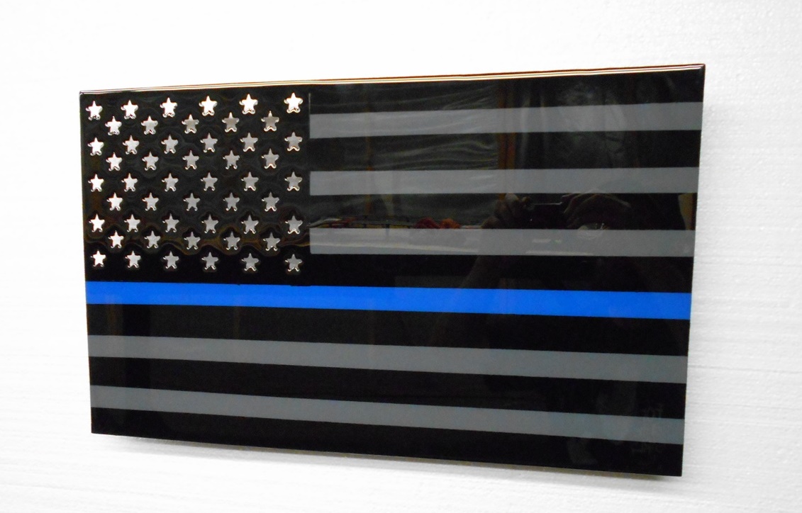 Liquid Steel Art Thin Blue Line Flag on Storenvy