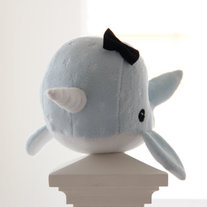 narwhal plush toy- Starla- baby blue soft fluffy fleece whale narwal plushie