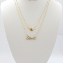 Double Tiered LOVE Necklace (More Colors Available)