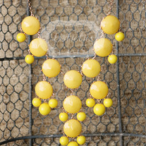large knotiebubble necklace - yellow w/gold