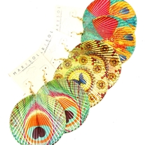 Butterfly Bohemian Style Large Disk Earrings
