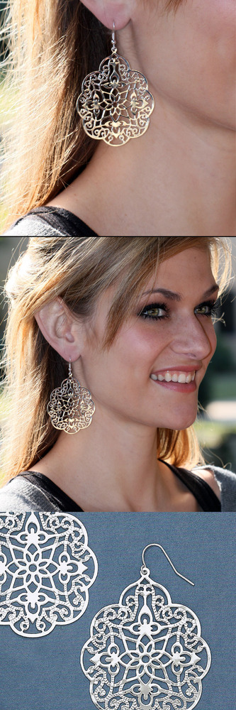 Vintage Silver Lace Earrings