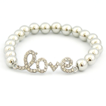 Beaded LOVE Bracelet (Silver)