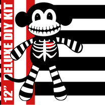 Deluxe DIY Macabre Skeleton Sock Monkey Kit