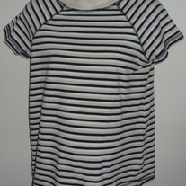 Black/White/Tan Stripe Shirt-Motherhood Size Medium
