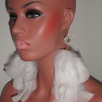 White Feather Earrings