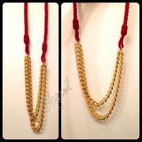 Corded Gold Chain Statement Necklace