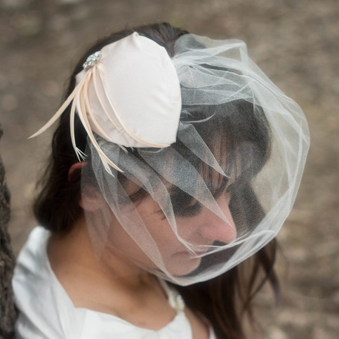 1950s Champagne Bridal Hat
