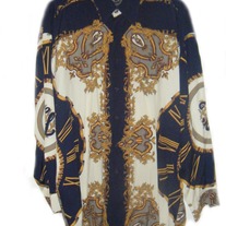 Chrome Rayon Button Up Shirt