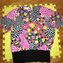Floral/Polka Dot Print Silk Shirt