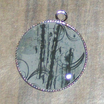 Grey Texture Bezel Pendant