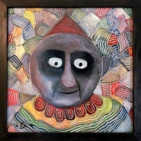 An old clown - original oil painting