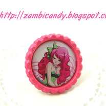 Adjustable pink zambicandy design ring