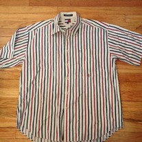 Tommy Hilfiger Stripped Linen Button Up