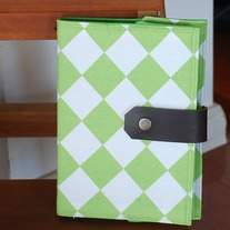 Fabric Covered A5 Journal - Lime Green Checks
