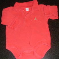 Long Sleeve Red Onesie-Baby Gap Size 3-6 Months