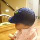 Crochet Baseball Hat W/Buttons - Thumbnail 1