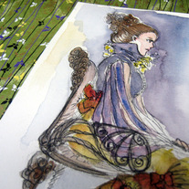 "Sitting Lady" original watercolour painting