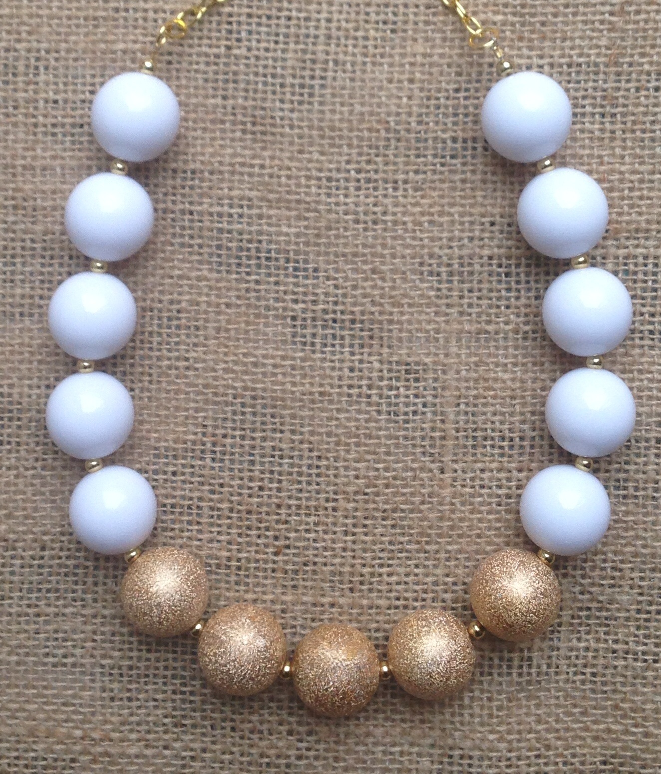White and Gold Glam Necklacekids on Storenvy