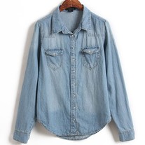 Washed Denim Blouse 