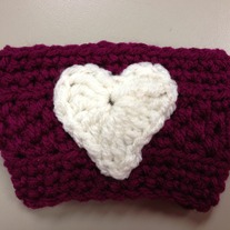 White Heart on Magenta Cup Cozy