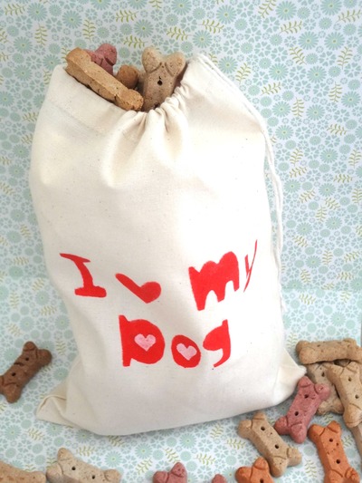 Doggie Storage Bag/Produce Bag/Treats Bag - I Heart My Dog