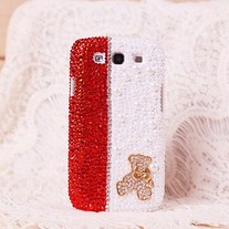 Sparkle Teddy Bear Pearls,Red Crystals Samsung Galaxy S3 i9300 Case