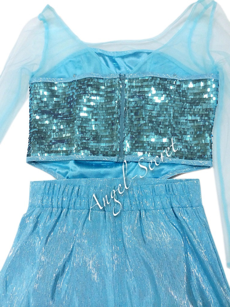 MAT23 Frozen Elsa Dress,Sparkly Rectangular Sequins on Mesh for Dress Costumes 135cm wide 