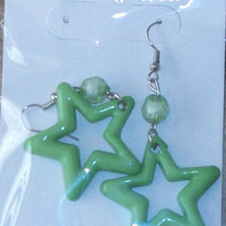 Green Star Earrings