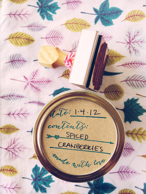 Canning Label Stamp with heart and arrow design