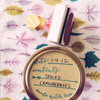 Canning Label Stamp with heart and arrow design