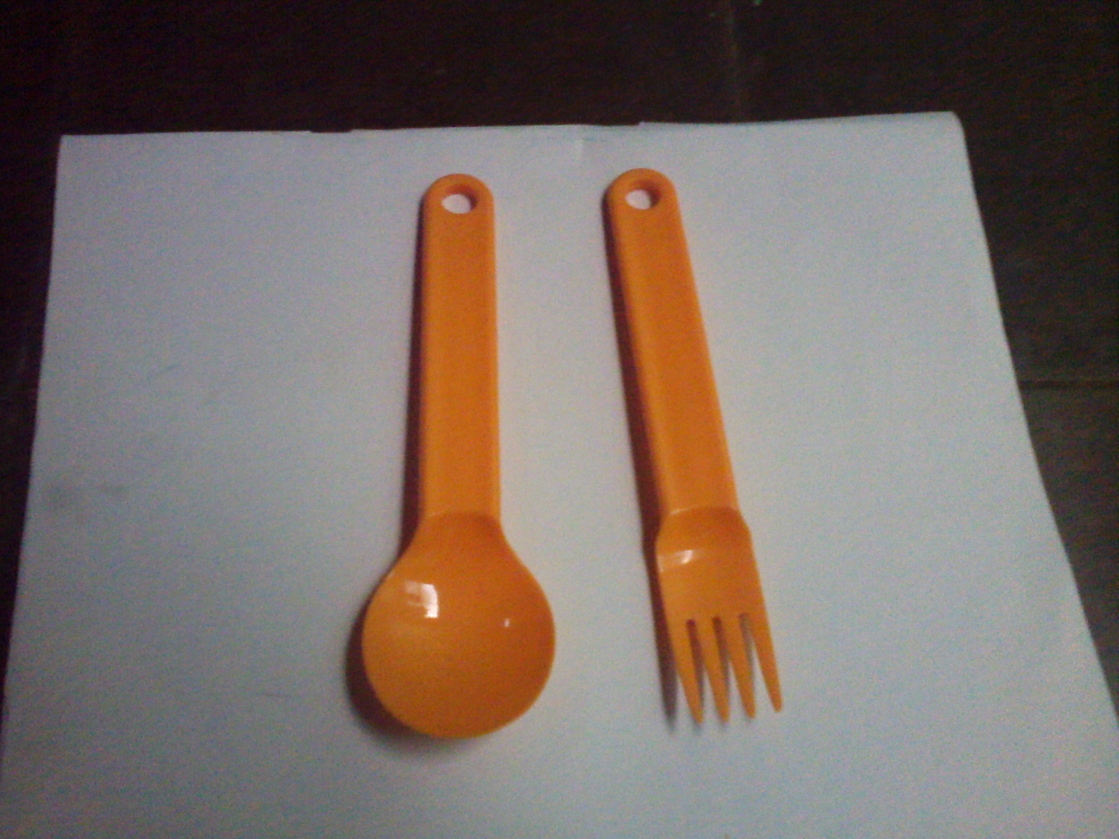 New Fork and Spoon Tupperware Orange Color Kitchenware Serving Meal