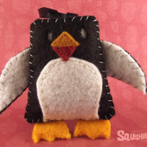 Felt Christmas Ornament, Felt Animal - Cummerbund the Penguin