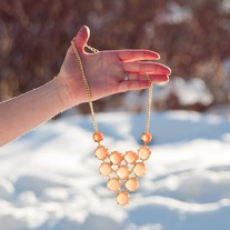 Peach Link necklace