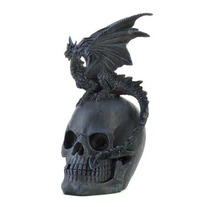 Gothic Dragon And Skull Statue