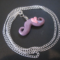 Purple Mustache Necklace