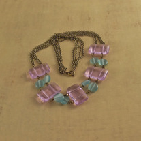 Ametrine, Teal, and Antique Brass Necklace