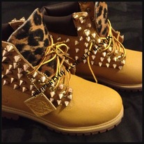 SPIKED TIMBERLANDS: CUSTOMIZATION ONLY FOR ADULT SIZES 7-9