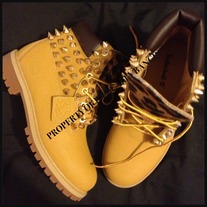 SPIKED TIMBERLAND: CUSTOMIZING ONLY FOR SIZES 3.5-6.5 JUNIORS